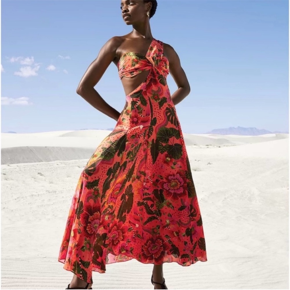 FARM Rio Multicolor Floral One-Shoulder Maxi Dress - Picture 3 of 5